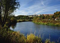 Oberbiel, Solms, Blick über, ueber Lahn auf Kloster Altenberg, Lahn-Dill-Kreis, Hessen, Westerwald