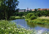 Oberbiel, Solms, Blick ber, ueber Lahn auf Kloster Altenberg, Lahn-Dill-Kreis, Hessen, Westerwald