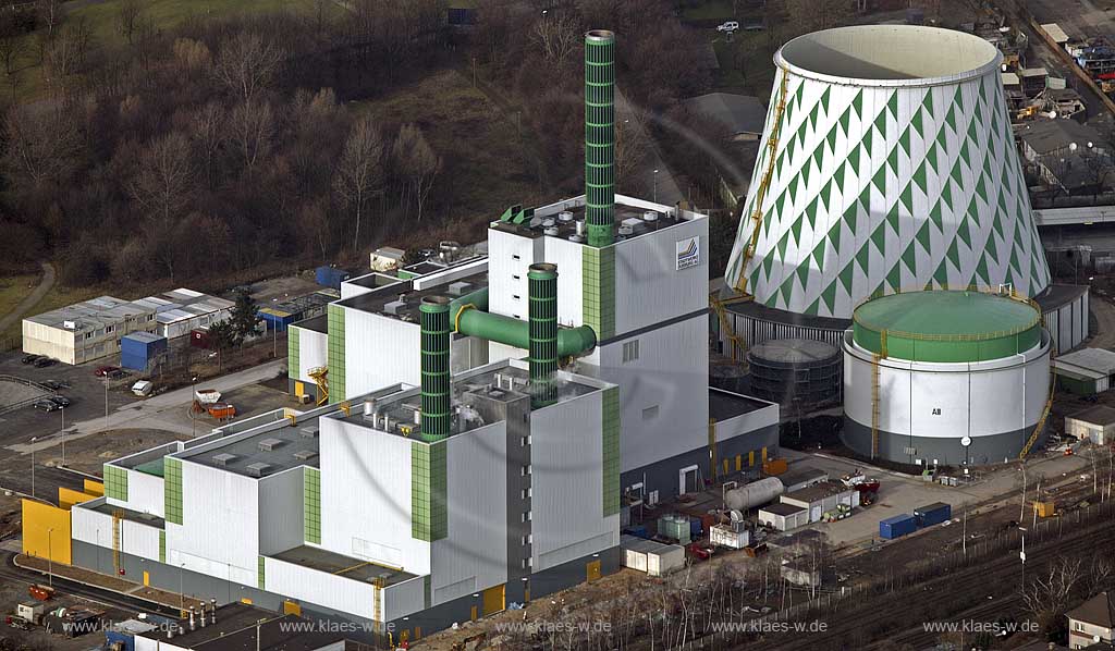DEU, Deutschland, Ruhrgebiet, Luftbild: Duisburg, Warnheim, Kraftwerk in neuem Design | DEU, Germany, Ruhr area, aerial photography: Duisburg, Warnheim, power station in new design 