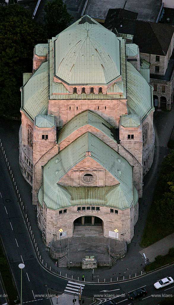 DEU, Deutschland, Luftbildfotografie, Ruhrgebiet, Essen, Synagoge in der Stadtmitte, Gedenkstaette | DEU, Germany, aerial picture photography, ruhr area, Essen, synagogue in the city, memorial |