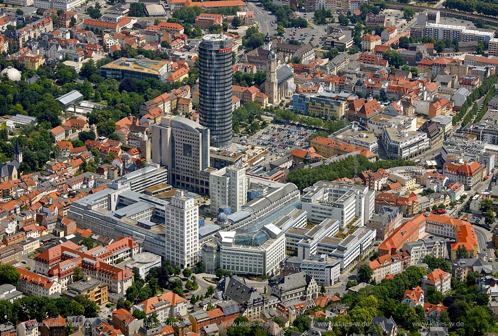 Luftbild, Jentower, Jenoptik, Stadtmitte, Universitaet Jena, Luftbild, Magdelstieg 148, Jena, Thueringen, Germany, Europa