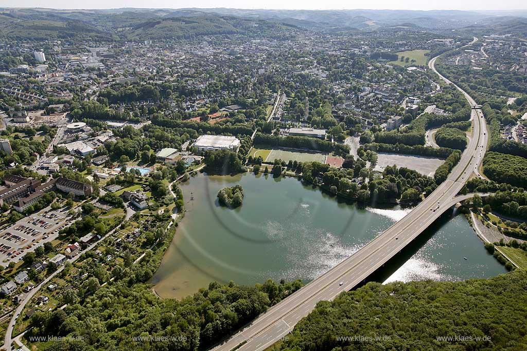 Iserhohn, Gesamtansicht  Seilersee bzw. Callerbachtalsperre,Wermingser Bach; Iserlohn, general view Seilersee also known as barrage Callerbachtalsperre and beck Wermingser Bach