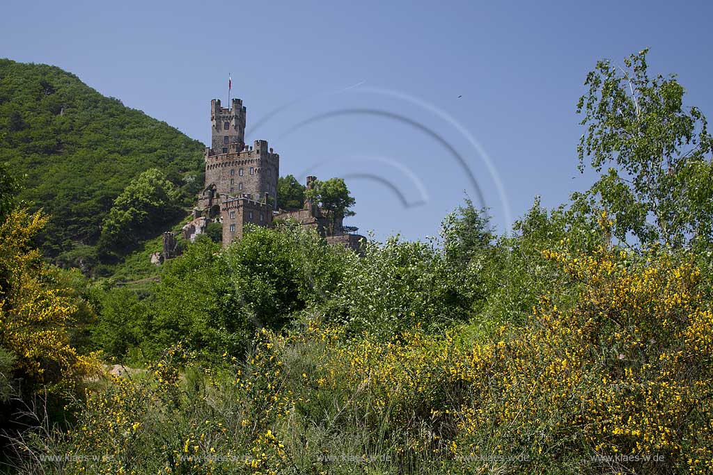 Niederheimbach Blick auf Burg Sooneck; View to castle Sooneck