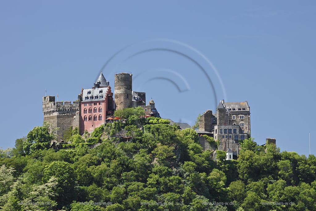 Oberwesel, schoenburg,  die Burg Schnburg am Rhein ist eine Rheinburg aus dem 12. Jahrhundert bei Oberwesel;  Oberwesel, Schoenburg.