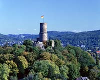 Bad Godesberg, Bonn, Regierungsbezirk Köln, Mittelrhein, Blick auf Burg, Burgruine Godesberg und Landschaft