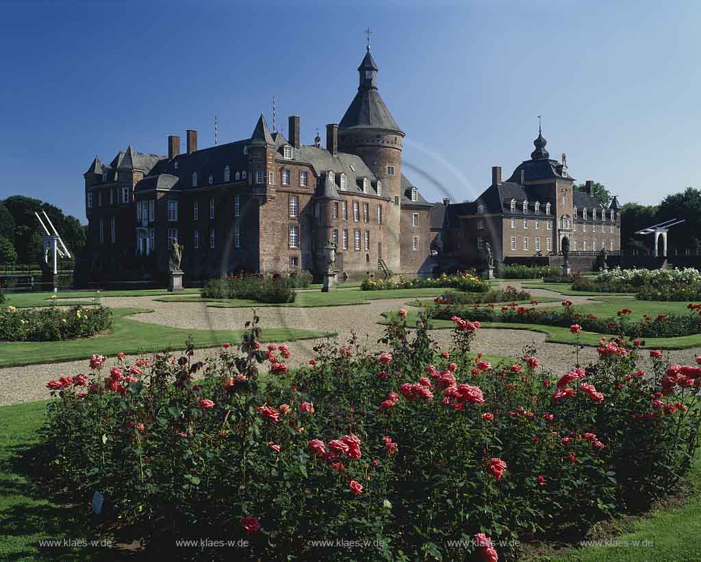 Anholt, Isselburg, Kreis Borken, Mnster, Muenster, Mnsterland, Muensterland, Blick auf Schloss, Wasserschloss Anholt