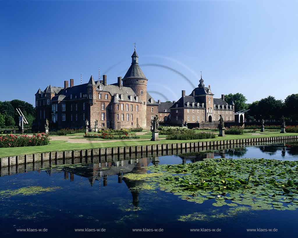 Anholt, Isselburg, Kreis Borken, Mnster, Muenster, Mnsterland, Muensterland, Blick auf Schloss, Wasserschloss Anholt