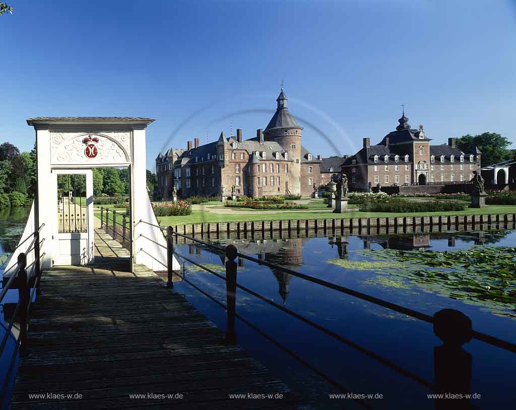 Anholt, Isselburg, Kreis Borken, Mnster, Muenster, Mnsterland, Muensterland, Blick auf Schloss, Wasserschloss Anholt