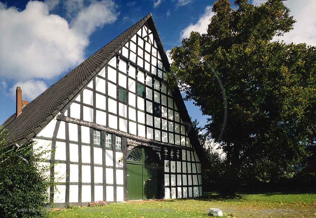 Lengerich, Wechte, Kreis Steinfurt, Mnster, Muenster, Mnsterland, Muensterland, Blick auf Sprengelmeier Hof, Fachwerkhof