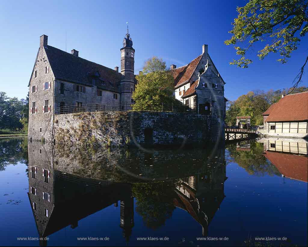 Ldinghausen, Luedinghausen, Kreis Coesfeld, Mnster, Muenster, Mnsterland, Muensterland, Blick auf Wasserburg, Burg Vischering