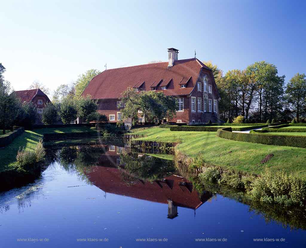 Nienberge, Mnster, Muenster, Mnsterland, Muensterland, Blick auf Haus Rschhaus, Rueschhaus, Barockhaus, Wohnsitz von Annette von Droste-Hlshoff 