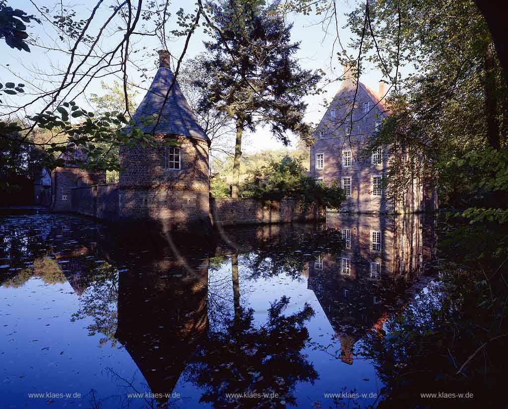 Welbergen, Ochtrup, Kreis Steinfurt, Mnster, Muenster, Mnsterland, Muensterland, Blick auf Wasserschloss, Schloss Haus Welbergen