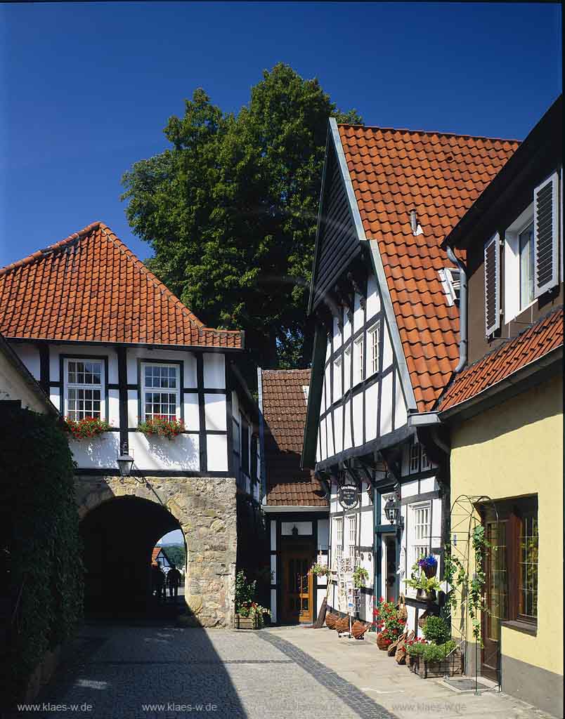 Tecklenburg, Kreis Steinfurt, Münster, Muenster, Münsterland, Muensterland, Blick auf die Legge, Torhaus Legge