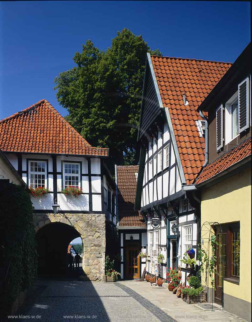 Tecklenburg, Kreis Steinfurt, Mnster, Muenster, Mnsterland, Muensterland, Blick auf die Legge, Torhaus Legge