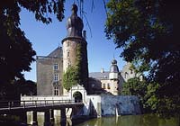Gemen, Borken, Münster, Muenster, Münsterland, Muensterland, Blick auf Wasserschloss, Schloss, Wasserburg, Burg, Jugendburg Gemen
