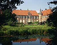 Legden, Kreis Borken, Münster, Muenster, Münsterland, Muensterland, Blick auf Haus, Schloss Egelborg