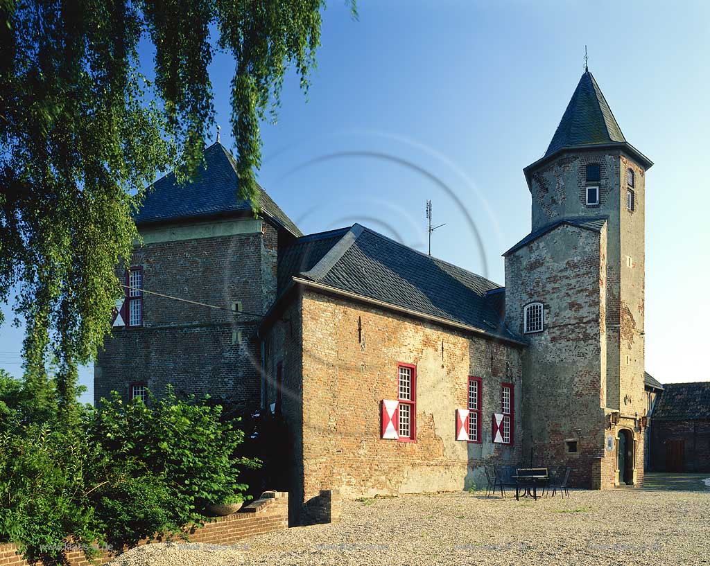 Mehr, Kranenburg, Kreis Kleve, Niederrhein, Regierungsbezirk Dsseldorf, Blick auf Burg Zelhem  