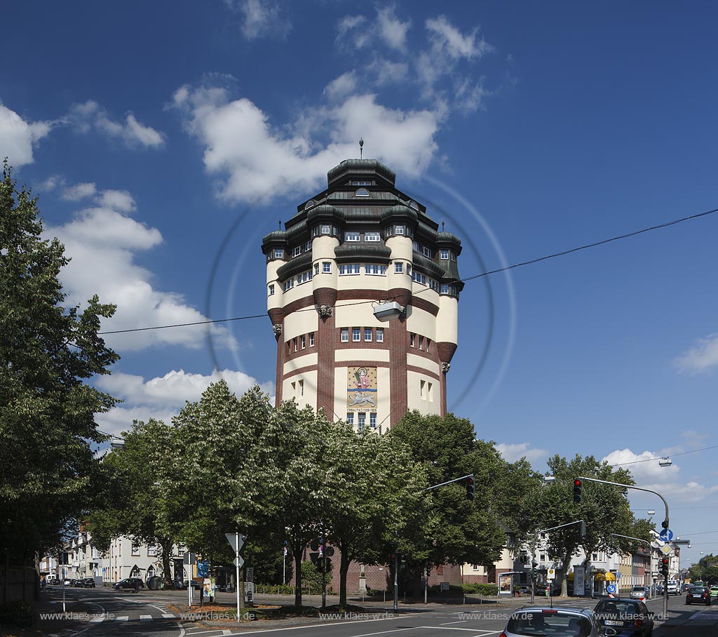 Moenchengladbach, Wasserturm, auch Neuer Wasserturm genannt, beinhaltet zwei Behaelter zur Trinkwasserversorgung der Innenstadt und noerdlicher Stadtteile, Moenchengladbach, water tower, includes two  bowls for the drinking water supply of the city centre.