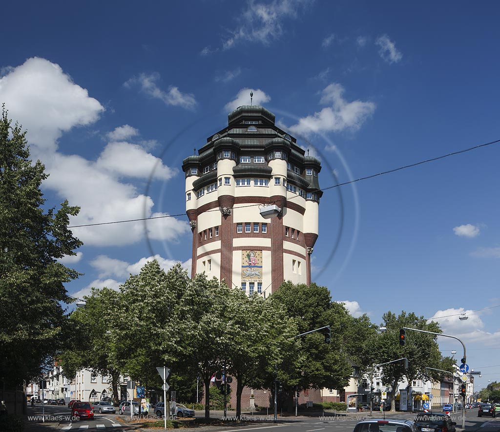 Moenchengladbach, Wasserturm, auch Neuer Wasserturm genannt, beinhaltet zwei Behaelter zur Trinkwasserversorgung der Innenstadt und noerdlicher Stadtteile, Moenchengladbach, water tower, includes two  bowls for the drinking water supply of the city centre.