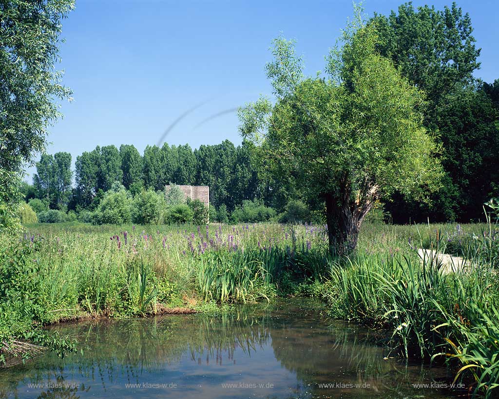 Holzheim, Neuss, Rhein-Kreis Neuss, Niederrhein, Regierungsbezirk Dsseldorf, Blick auf Museum, Freilichtmuseum, Insel Hombroich, Kunst parallel zur Natur  