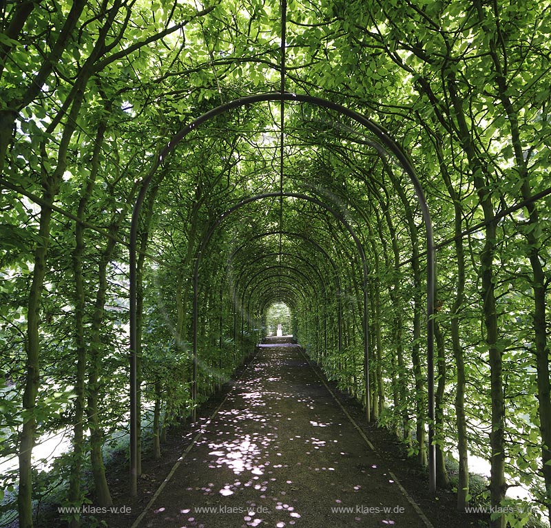 Bedburg-Hau, Schlosspark Moyland, Laubengang; Bedburg-Hau, royal garden, access balcony.