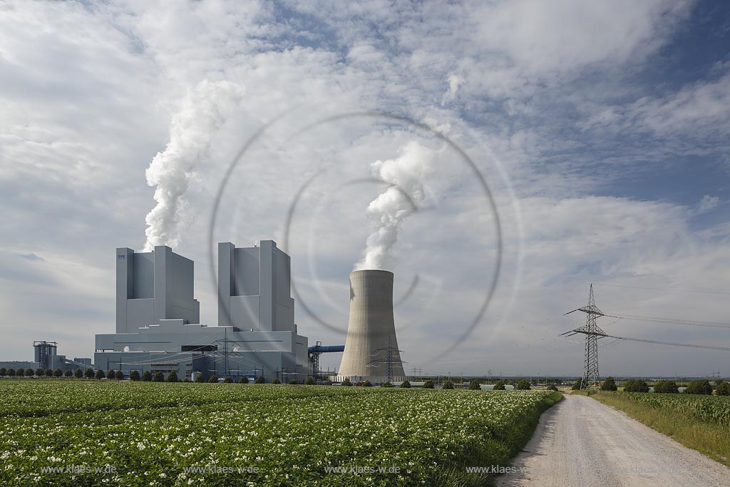 Grevenbroich Neurath, das RWE Braunkohlekraftwerk mit optimierter Anlagentechnik  BoA 2&3  ist das weltweit modernste seiner Art. Die aus zwei Bloecken bestehende Anlage in Grevenbroich-Neurath setzt auf innovative Kraftwerkstechnologie zur Stromerzeugung; Grevenbroich Neurath, lignite-fired power plant Kraftwerk Neurath, Boa2&3.