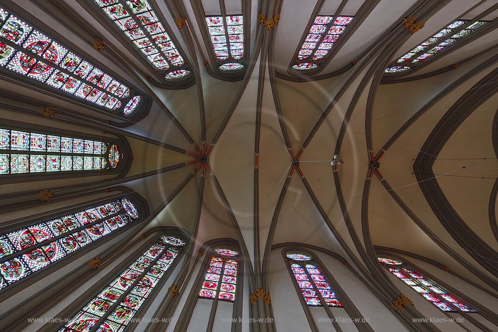 Moenchengladbach, Muenster St. Vitus, Vierung Chorgewoelbe; Moenchengladbach, minster St. Vitus,  intersection  anticlinal arch.