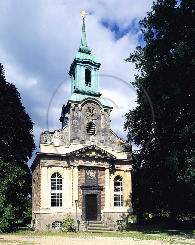 Diersfordt, Wesel, Kreis Wesel, Hansestadt, Niederrhein, Regierungsbezirk Dsseldorf, Blick auf Kapelle, Schlosskapelle von Schloss Diersfordt   