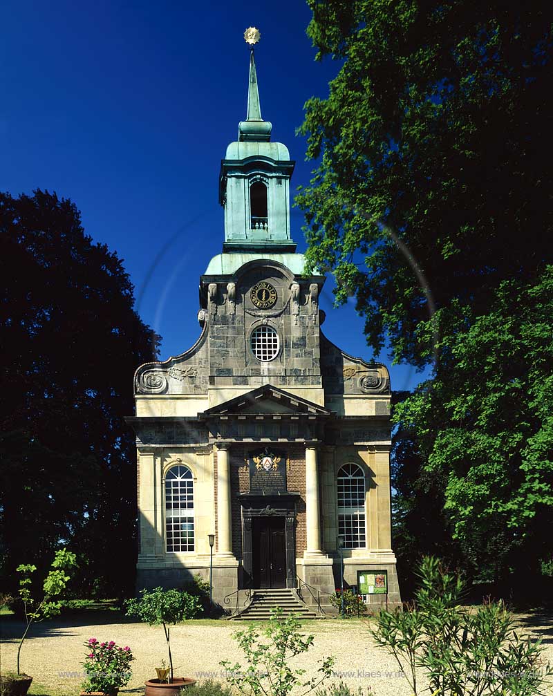 Diersfordt, Wesel, Kreis Wesel, Hansestadt, Niederrhein, Regierungsbezirk Dsseldorf, Blick auf Kapelle, Schlosskapelle von Schloss Diersfordt   