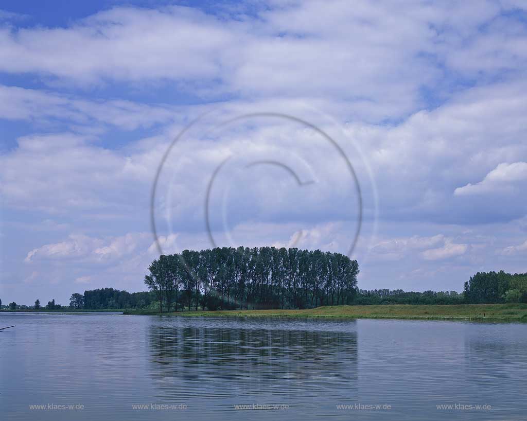 Unterbirten, Alter Rhein, Xanten, Kreis Wesel, Niederrhein, Regierungsbezirk Dsseldorf, Blick auf Alter Rhein und Landschaft   