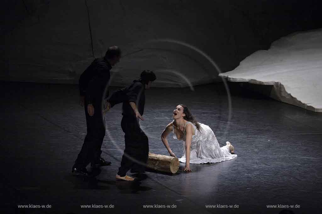 Blick auf Buehne, Bhne des Stadttheater in Wuppertal Elberfeld bei der Generalprobe des Stck, Stueck Rough Cut von Pina Bausch, Tanztheater Pina Bausch