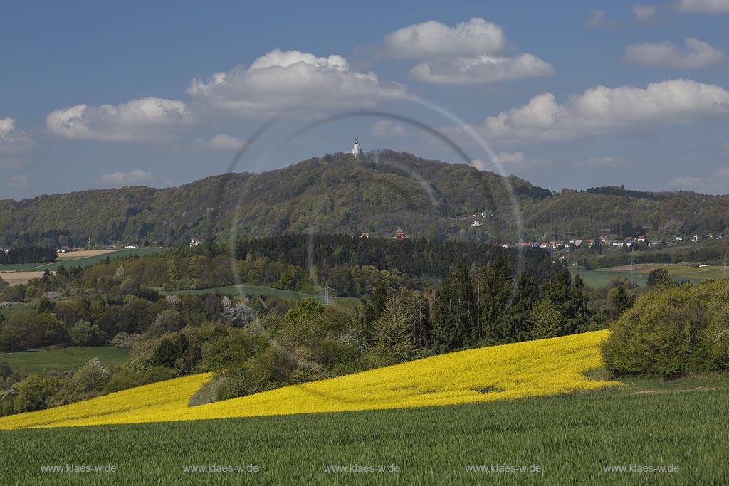 Marpingen, Alsweiler Fruehlingslandschaft Fernblick auf Alsweiler mit Rapsfeld ; look over the landscape with rapeseed field