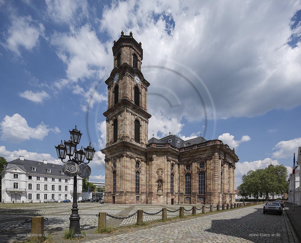 Saarbruecken Alt-Saarbruecken, Suedwestansicht der Ludwigskirche; Saarbruecken Alt-Saarbruecken, southwest view of the church Ludwigskirche.