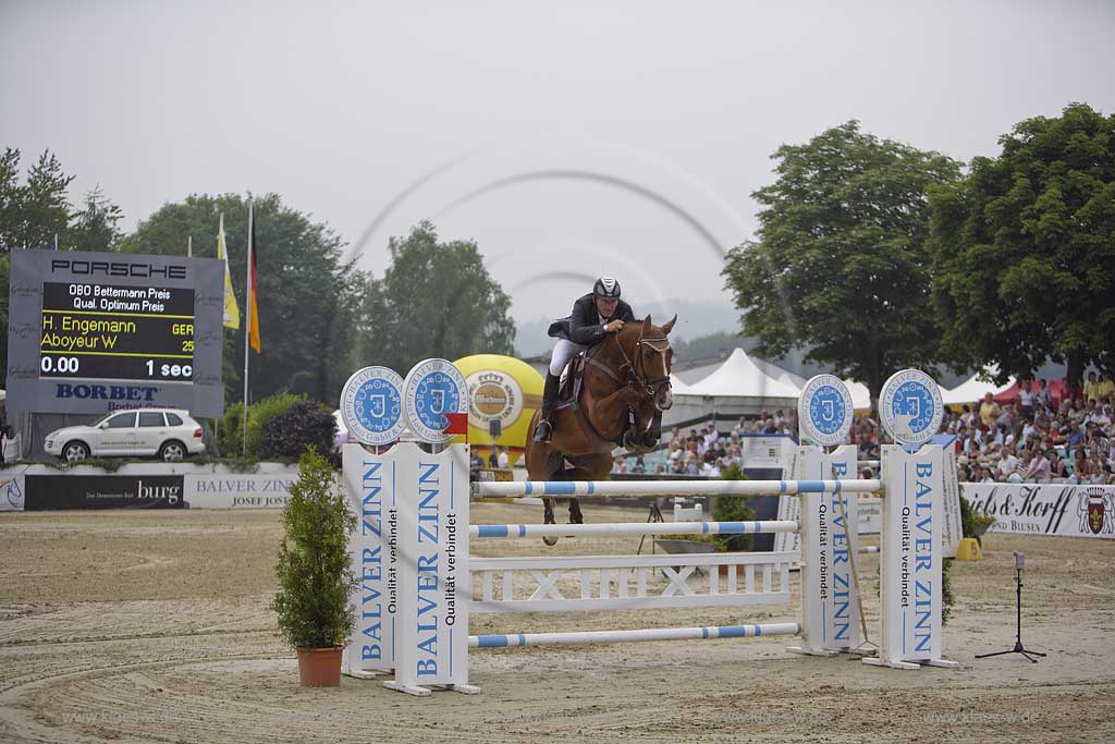 Balve, Wocklum, Balve-Optimum, Ansichten vom Internationalen Reitturnier, Sauerland, Heinrich-Hermann Engemann, Aboyeur W