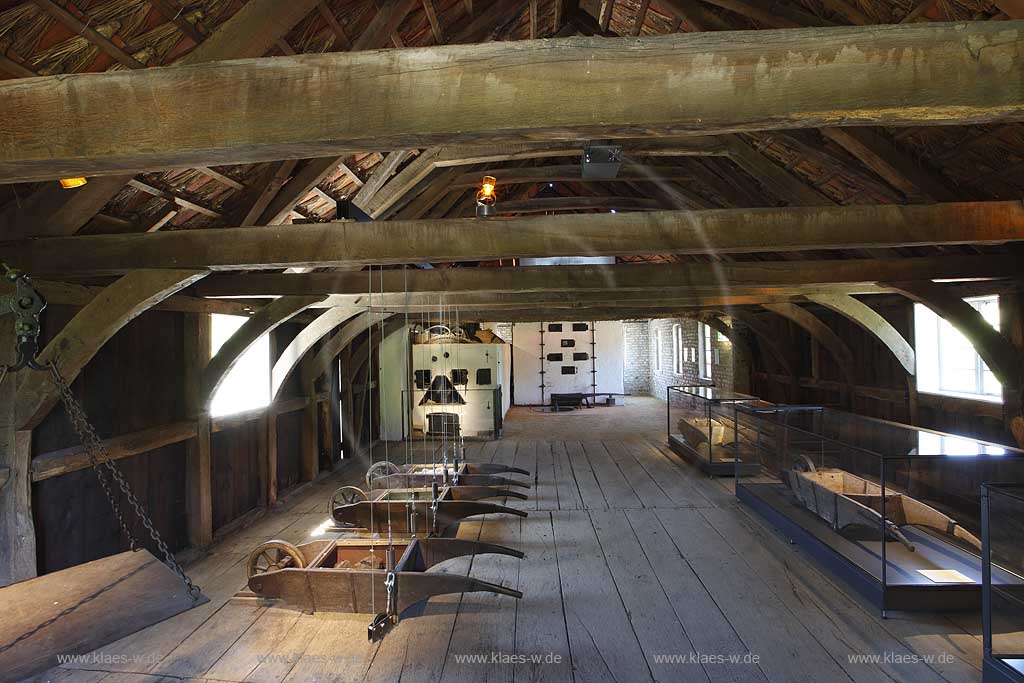 Balve Wocklum,die Luisenhuette in Balve-Wocklum ist die aelteste bekannte Holzkohlenhochofenanlage Deutschlands mit vollstaendig erhaltener Inneneinrichtung; charcoal furnance factory    