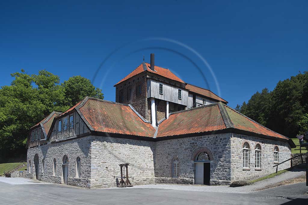 Balve Wocklum,die Luisenhuette in Balve-Wocklum ist die aelteste bekannte Holzkohlenhochofenanlage Deutschlands mit vollstaendig erhaltener Inneneinrichtung; charcoal furnance factory    