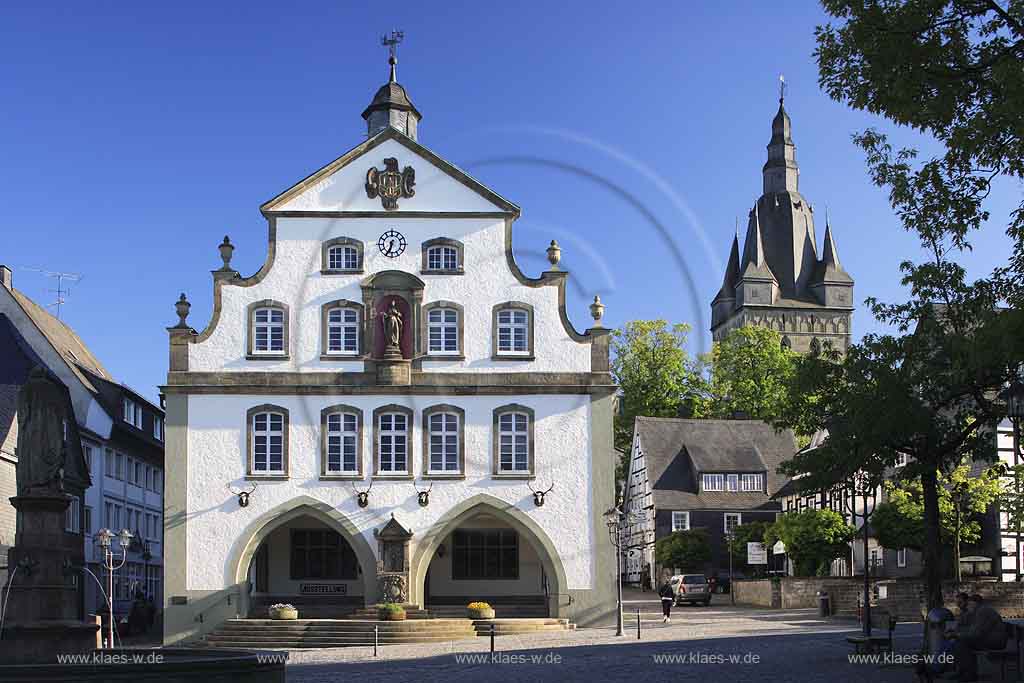 Brilon, Hochsauerlandkreis, Blick auf Rathaus und Proppsteikirche St. Petrus und Andreas, Sauerland