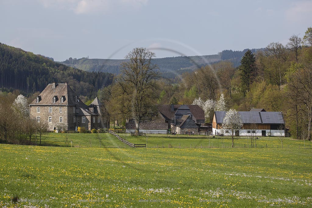 Eslohe, Haus Wenne, Haus Wenne, wurde 1371 erstmals urkundlich erwaehnt. Das Gut war Stammsitz der Herren von der Wenne ; Eslohe, Haus Wenne, estade Haus Wenne.