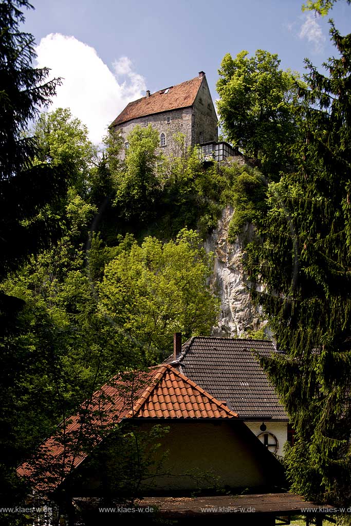 Hemer, Maerkischer Kreis, Mrkischer Kreis, Hoennetal, Hnnetal, Blick auf Burg Klusenstein, Sauerland