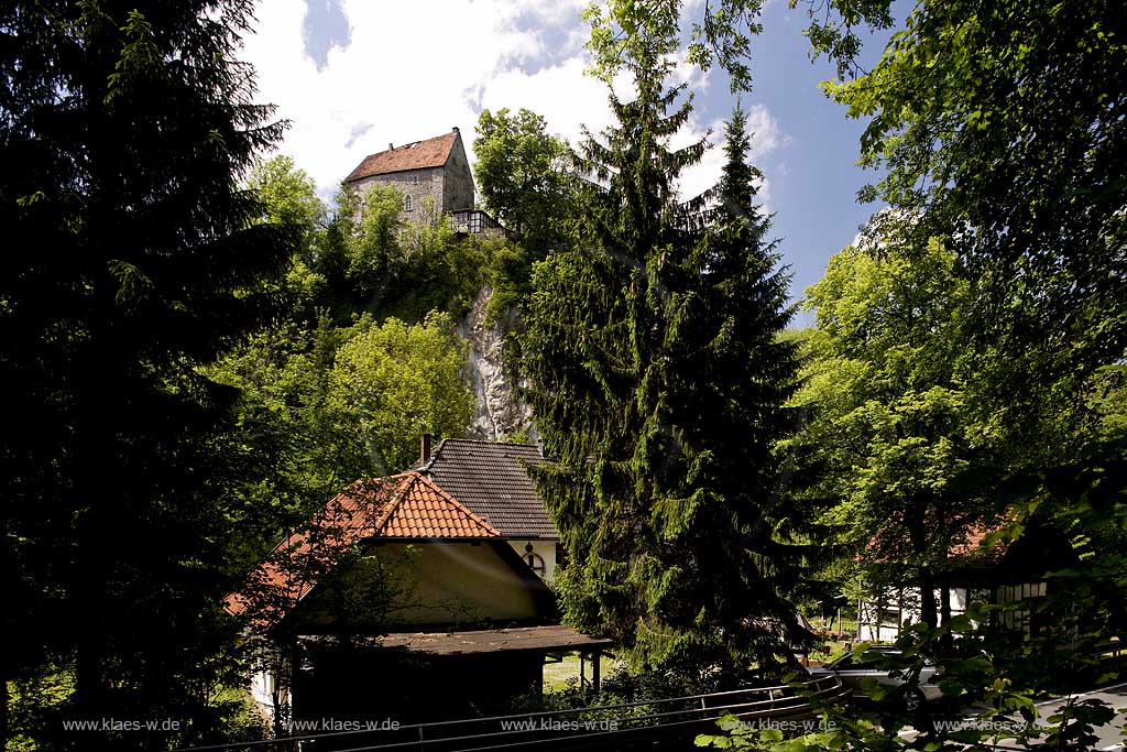 Hemer, Maerkischer Kreis, Mrkischer Kreis, Hoennetal, Hnnetal, Blick auf Burg Klusenstein, Sauerland