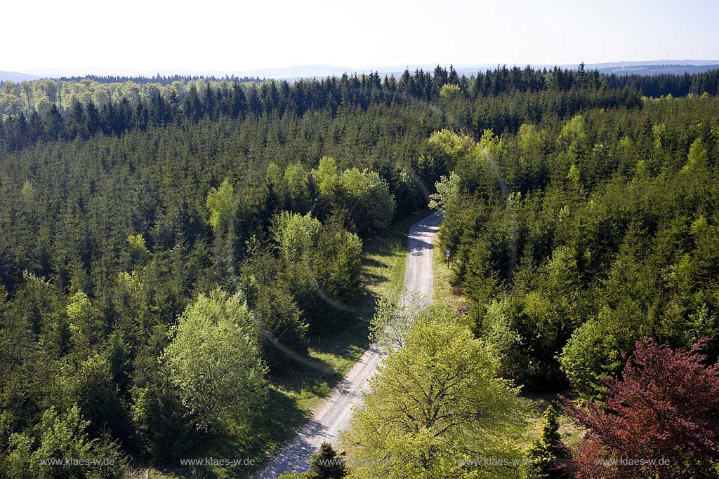 Kirchhundem, Oberhundem, Blick vom Rhein-Weser-Turm auf Landschaft, Sauerland