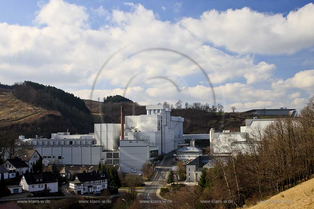 Meschede Grevenstein Blick zur Brauerei Veltins; View to the brewery Veltins