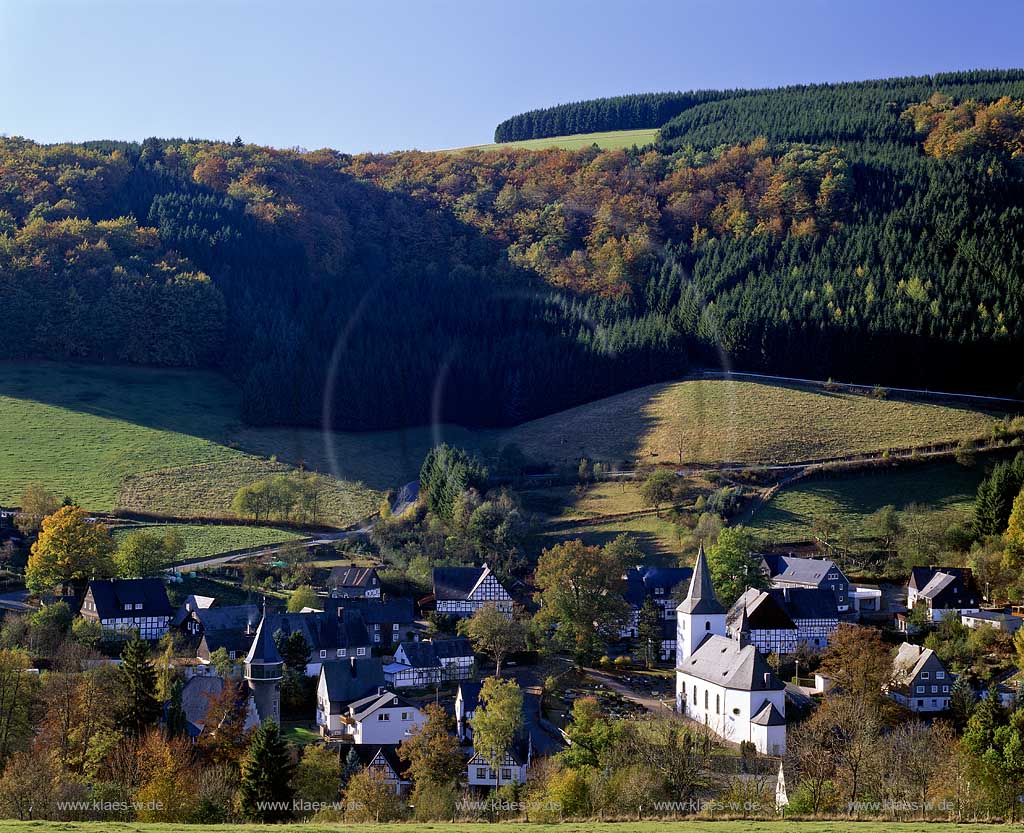 Olsberg, Brunskappel, Hochsauerlandkreis, Blick auf Ort, Sauerland