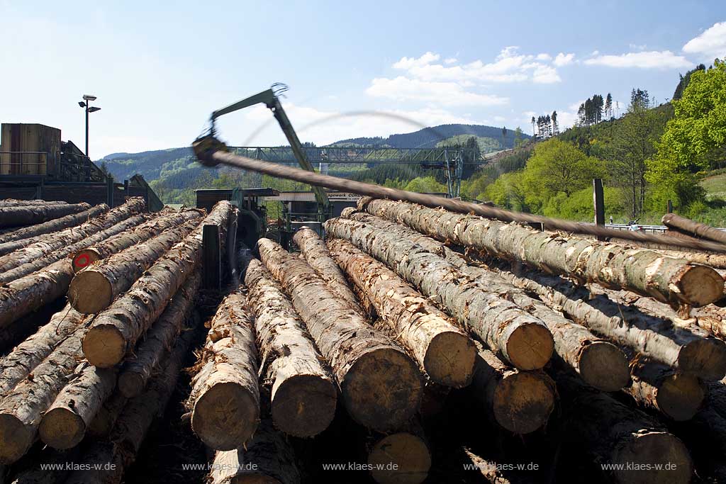 Schmallenberg, Fleckenberg, Hochsauerlandkreis, Blick auf Sgewerk, Saegewerk Cordes, Sauerland