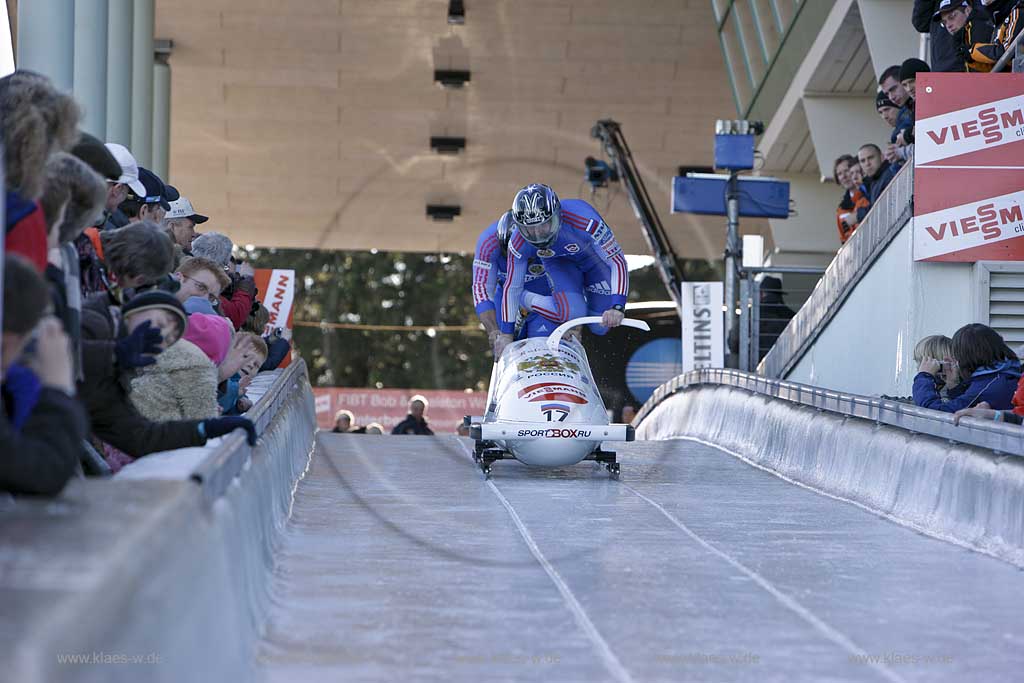 Winterberg, Viessmann FIBT World Cup Bob, Bobbahn, Zweierbob, Start,