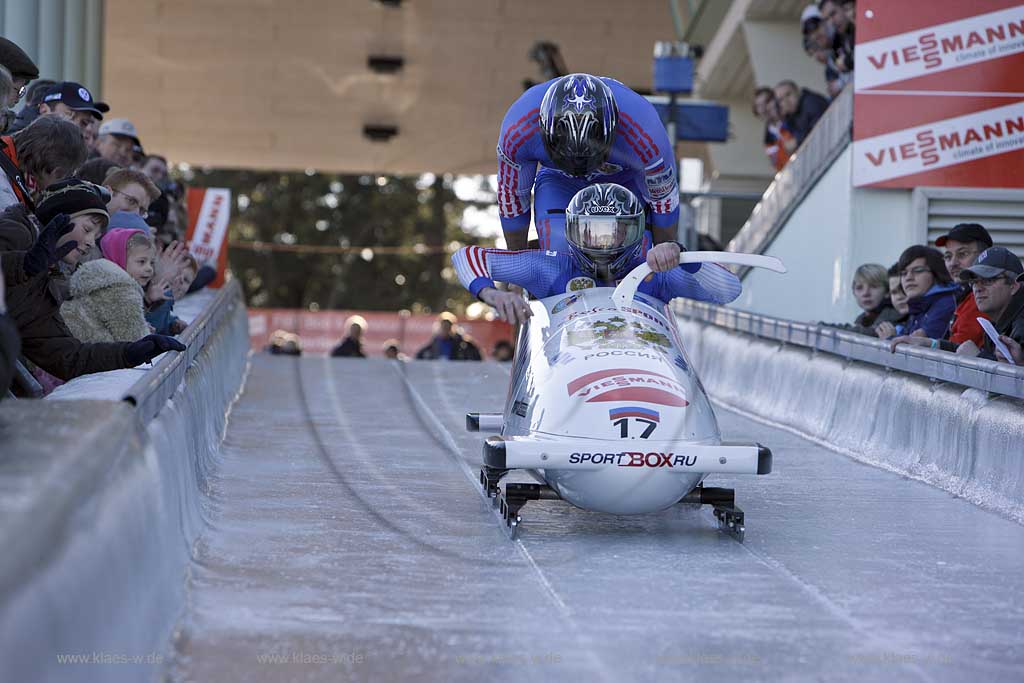 Winterberg, Viessmann FIBT World Cup Bob, Bobbahn, Zweierbob, Start,