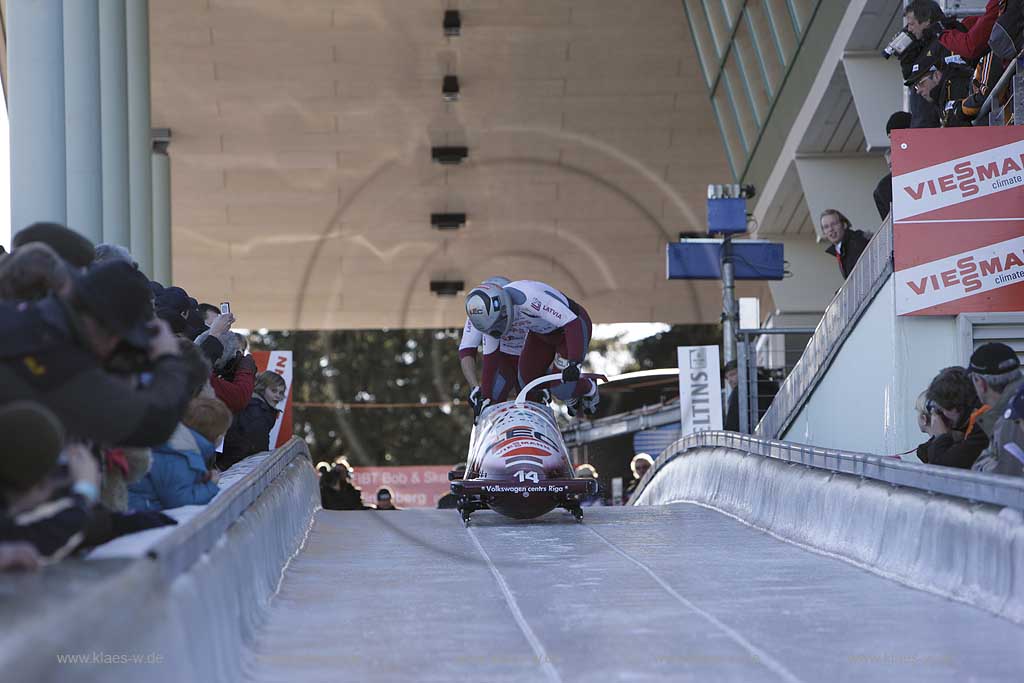 Winterberg, Viessmann FIBT World Cup Bob, Bobbahn, Zweierbob, Start,