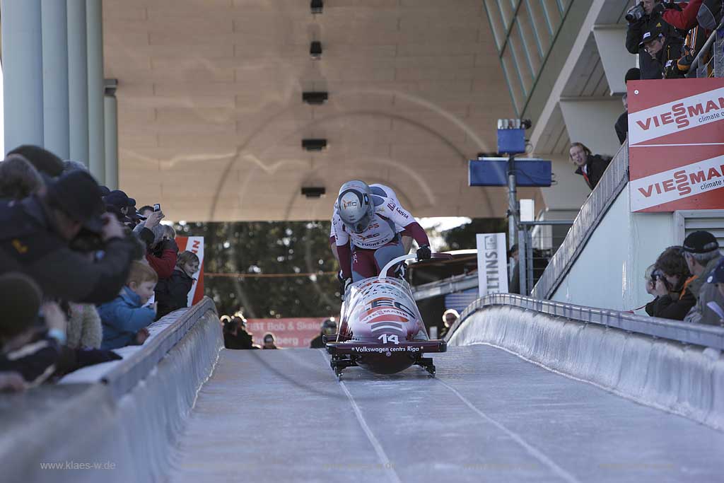 Winterberg, Viessmann FIBT World Cup Bob, Bobbahn, Zweierbob, Start,