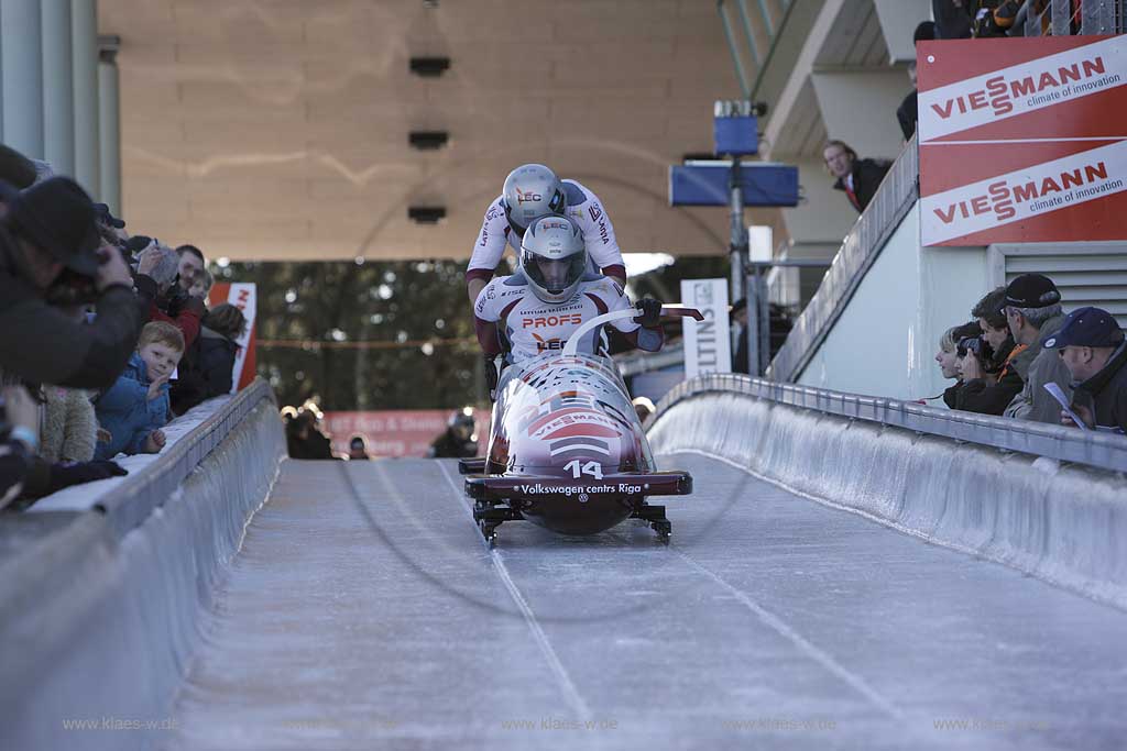 Winterberg, Viessmann FIBT World Cup Bob, Bobbahn, Zweierbob, Start,