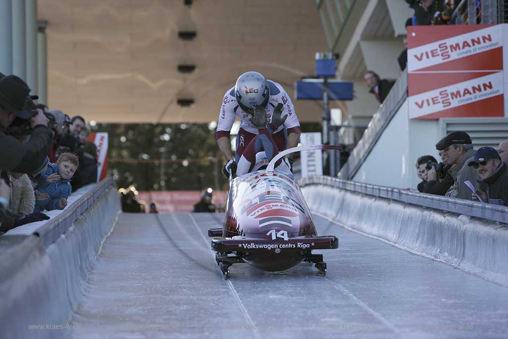 Winterberg, Viessmann FIBT World Cup Bob, Bobbahn, Zweierbob, Start,